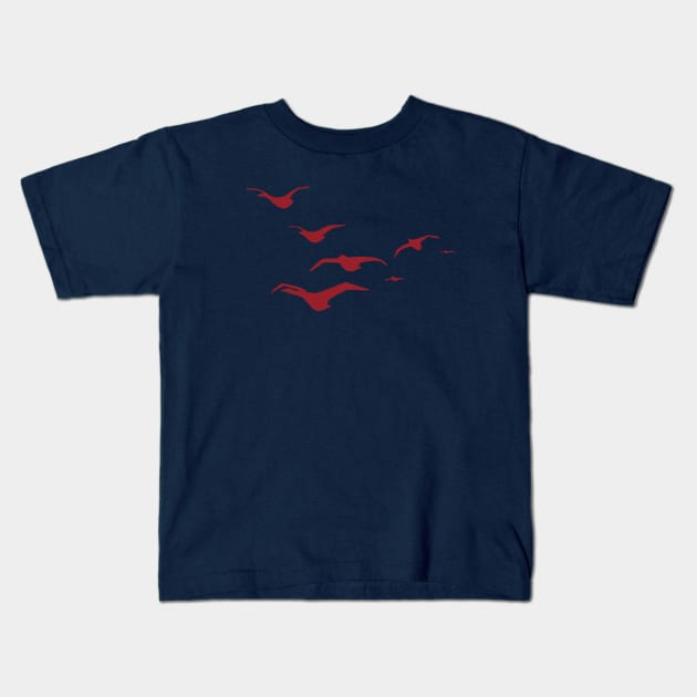 Sailing the Updraft, Red Kids T-Shirt by GrayArea